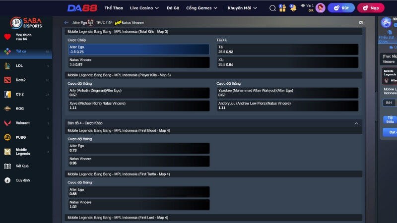 Bí quyết cá cược E-Sport DA88 hiệu quả từ cao thủ