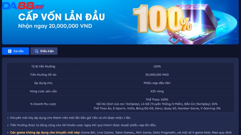 Cấp vốn lần đầu