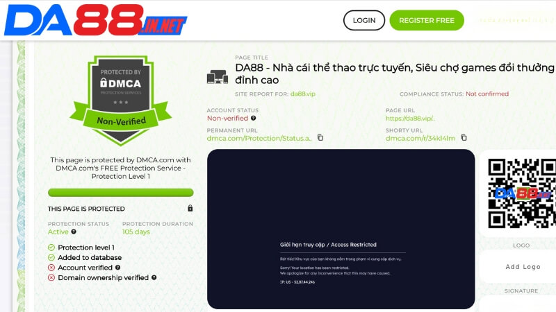 DA88 có hệ thống bảo mật dữ liệu thông tin khách hàng hàng đầu