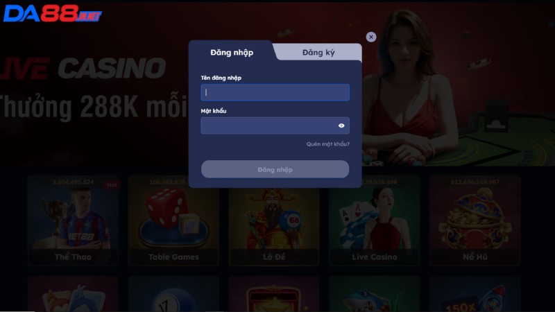 Hướng dẫn đăng nhập DA88 trên PC và Mobile