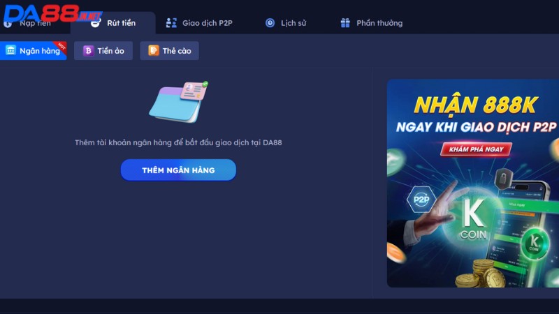 Hình thức rút tiền trên DA88