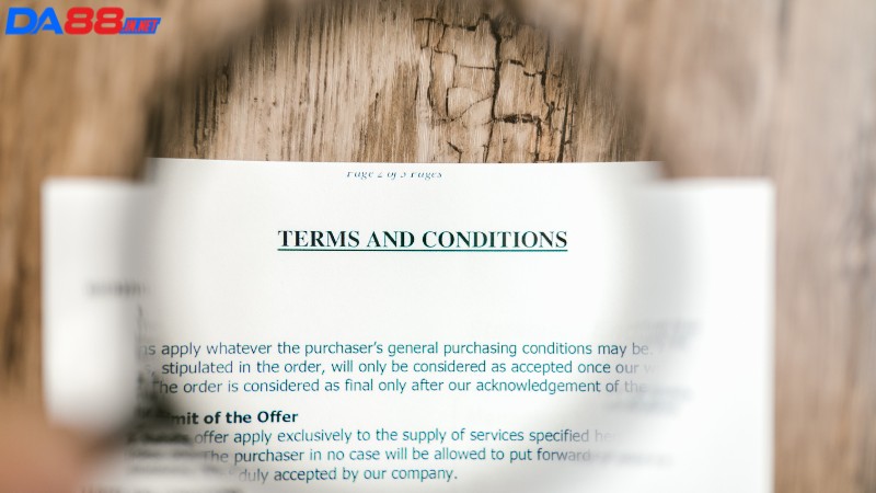 Những quy định chung có trong điều khoản sử dụng DA88