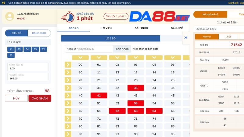 Hướng dẫn cách tham gia chơi xổ số siêu tốc Da88