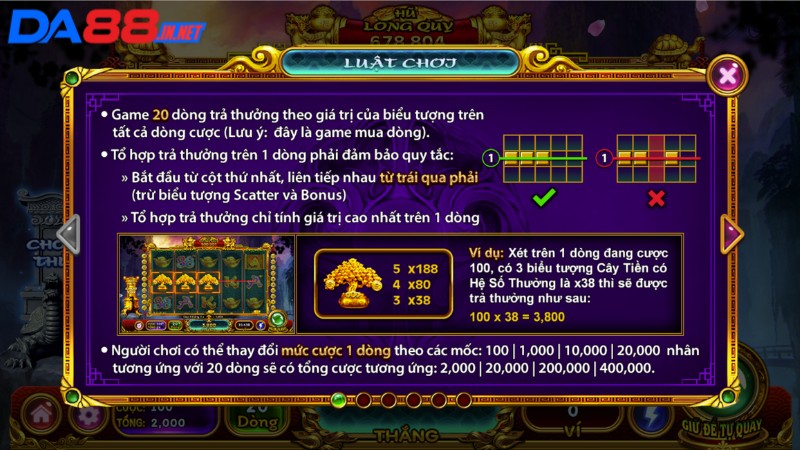 Luật chơi Quy Long Chi Bảo Slot cơ bản