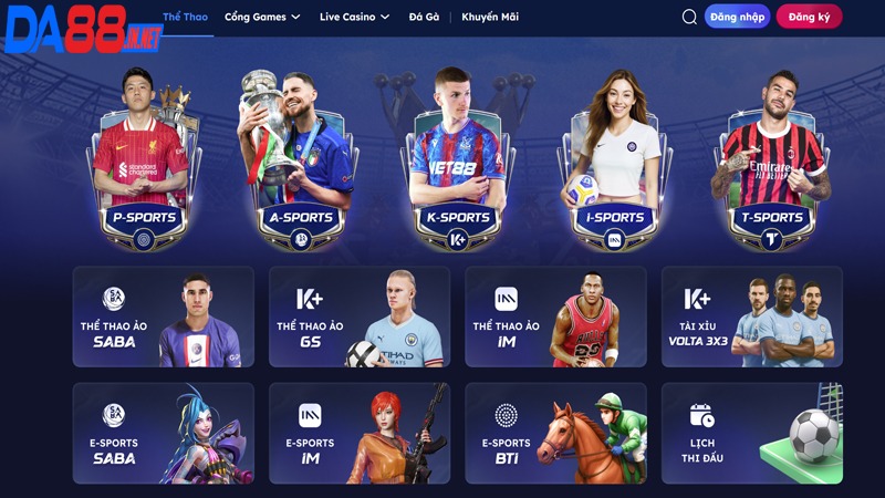 Những sảnh game áp dụng chương trình săn hũ thể thao tại DA88